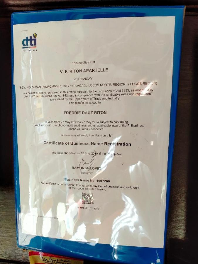 V.F. Riton Apartelle Laoag Ngoại thất bức ảnh